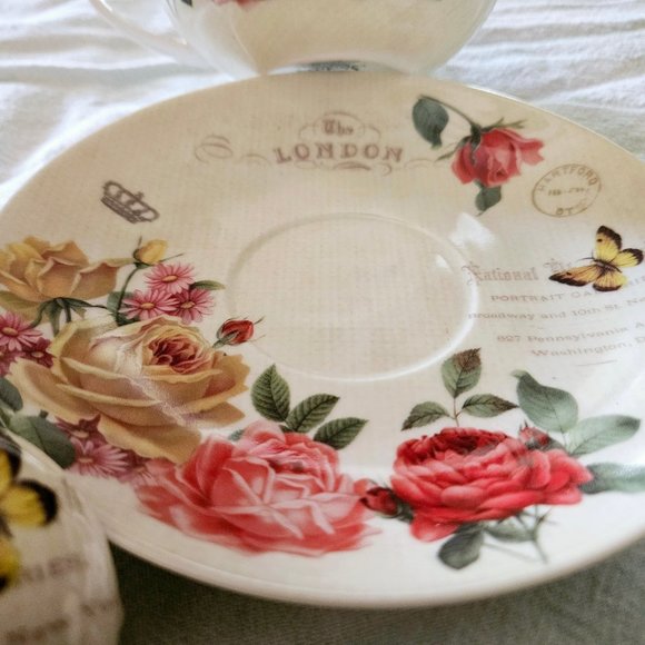 2 STECHCOL GRACIE BONE CHINA STACKED TEAPOT CUP & SAUCER Royal London Theme New - Picture 16 of 16